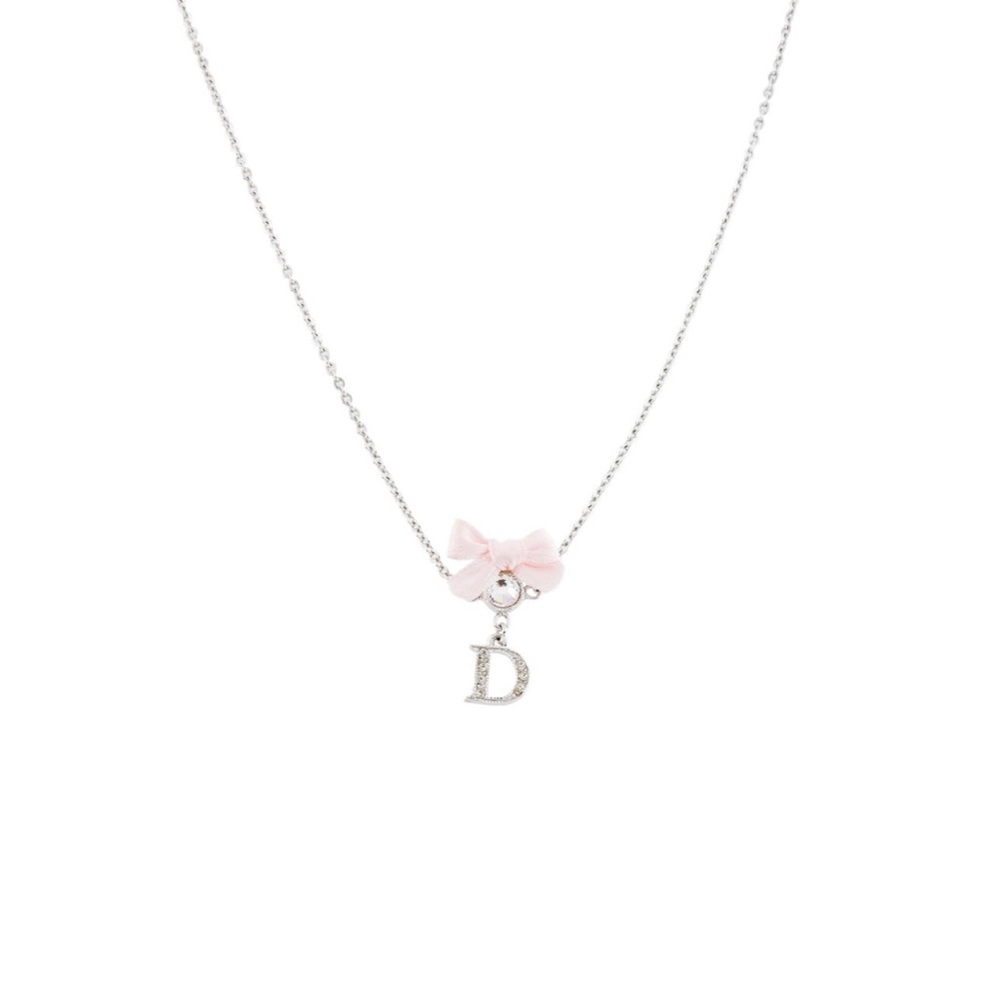 Christian Dior pink bow necklace